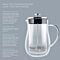 Louvre Insulated Double-Walled Glass French Tea Press
