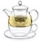 Mindful Tea-for-One Glass Teapot with Cup & Saucer