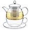 Mindful Tea-for-One Glass Teapot with Cup & Saucer