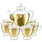 Grand Bouquet Borosilicate Glass Tea Set for Six