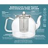 Dublin Glass Teapot With Removable Infuser-27 OZ
