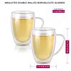 CLEAR BLISS® DOUBLE WALL GLASS TEA CUPS-Set of 2