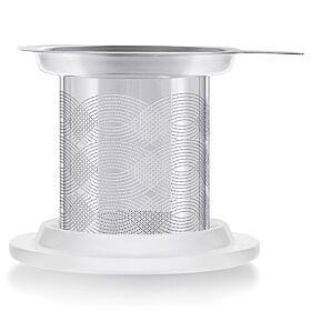 Stainless Steel Infuser with Porcelain Lid & Coaster