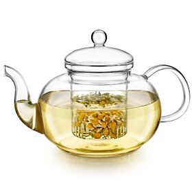 Blossoms Classic Glass Teapot with Removable Loose Tea Infuser
