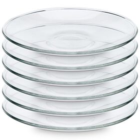 Clear Borosilicate Glass Saucers Set of Six