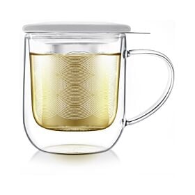 Radiance Double Wall Glass Mug With A Lid & Infuser