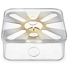 Radiance Squared Glass Tea Warmer & Tea Light Candle Set