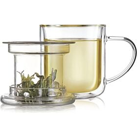 Well-being Personal Tea Maker - Glass Tea Cup With Infuser & Lid