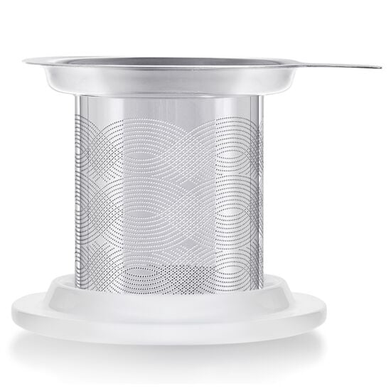 Stainless Steel Infuser with Porcelain Lid & Coaster