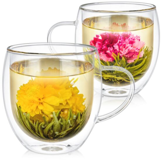 Twin Harmony Oversized Double-Walled Glass Mugs