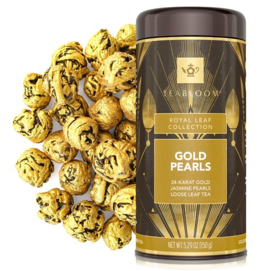 Gold Pearls Loose Leaf Tea Canister