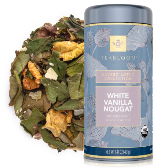 White Vanilla Nougat Organic Loose Leaf Tea Canister