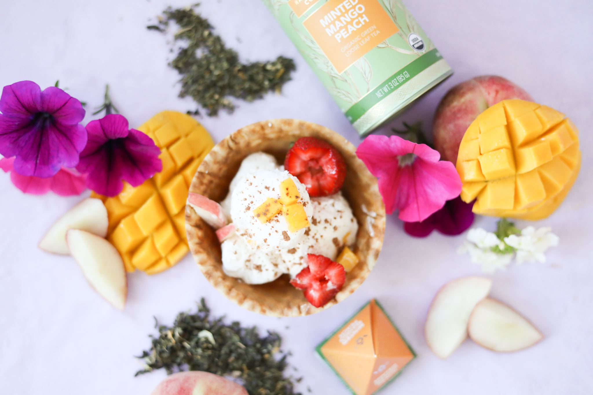 Mango Ice Notes Minted Mango Peach Ice Cream - TEATIME NOTES | Teabloom