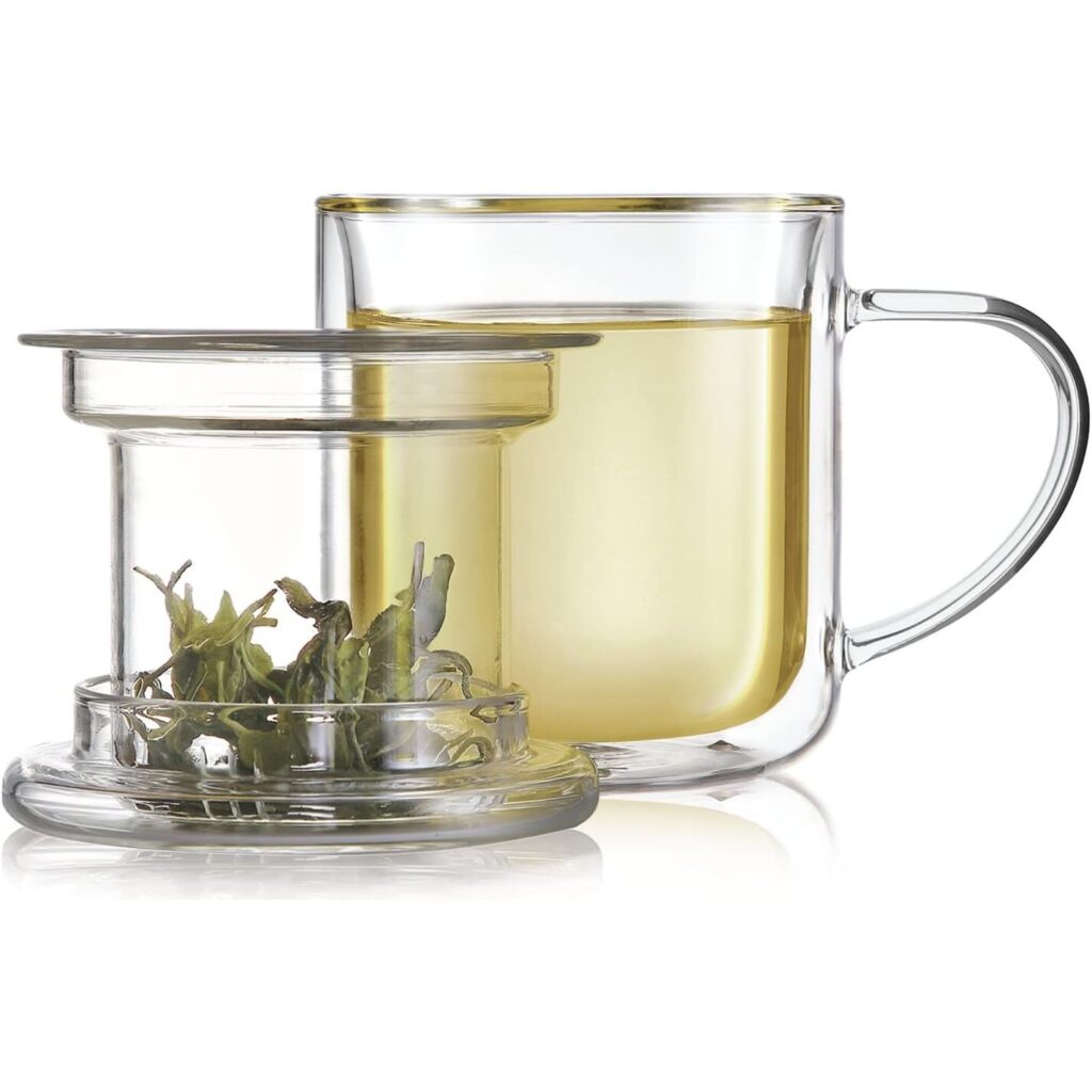 Teabloom’s single serve borosilicate glass mug set