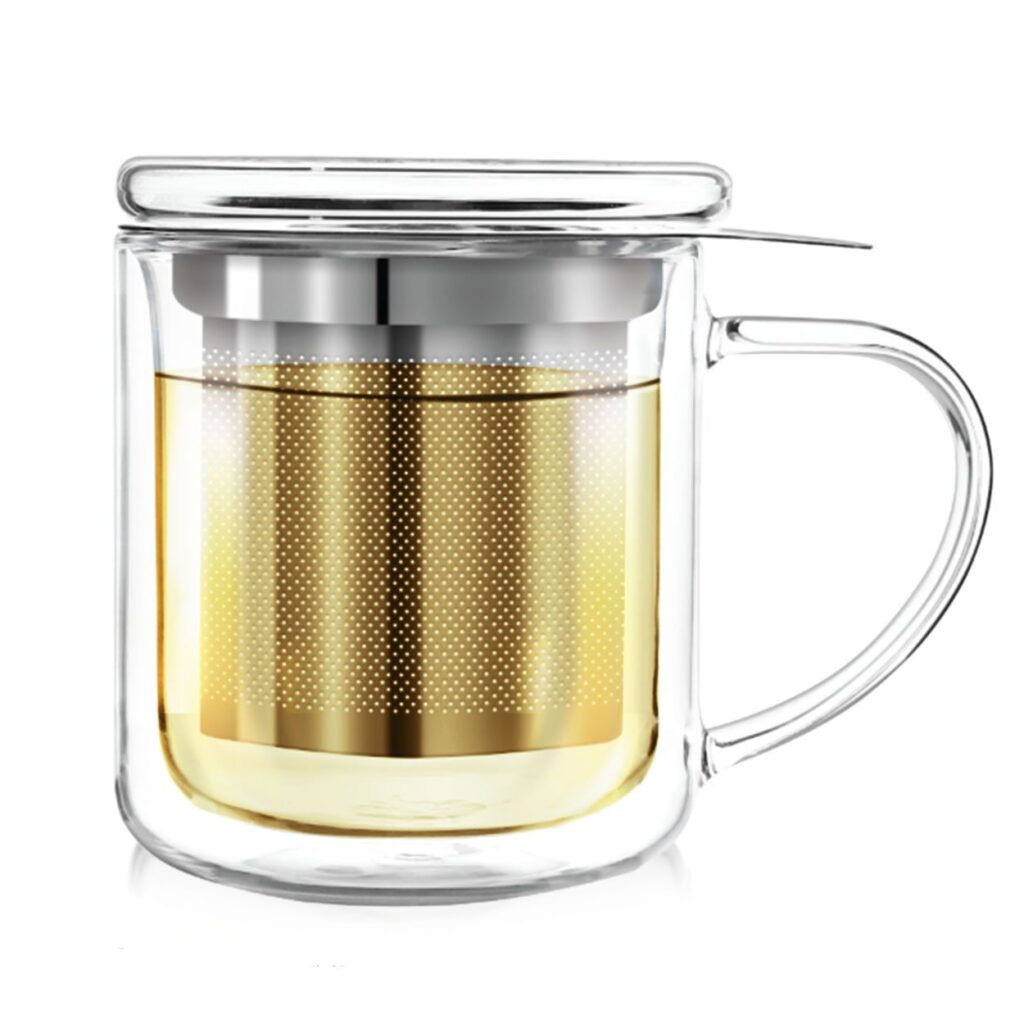 Teabloom’s Single Serve Solista Mug with an infuser and lid
