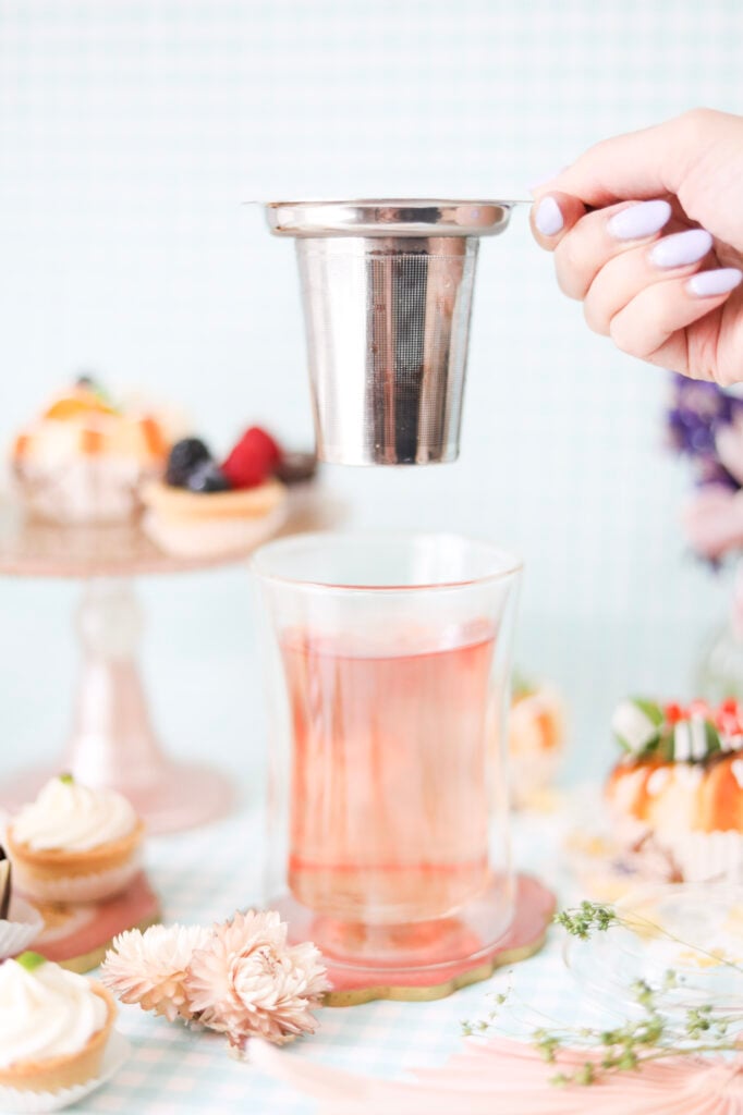 Ethical tea infuser and glass tea cup