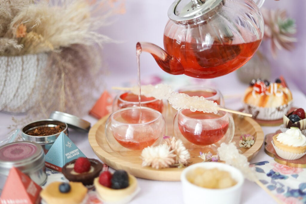 Traditional glass tea set for a Mother’s Day tea gift