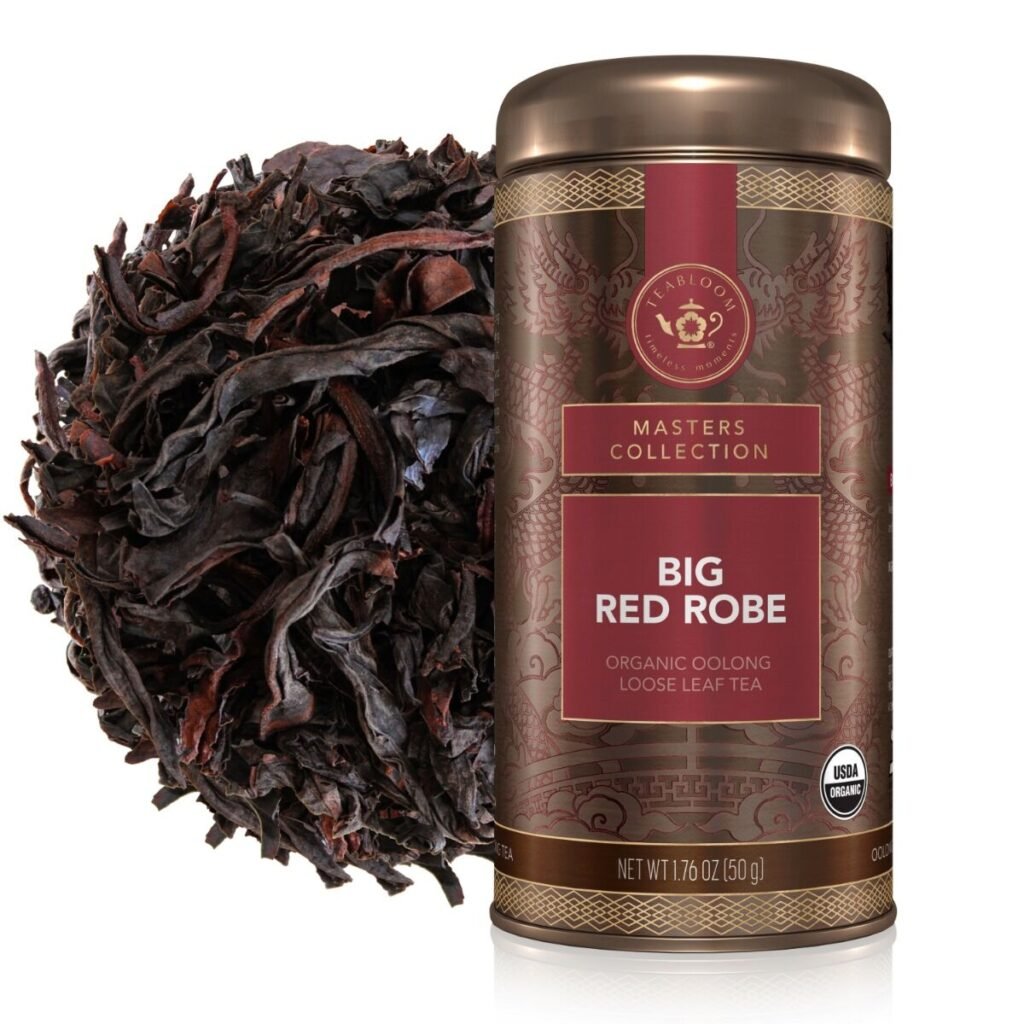 Teabloom’s Da Hong Pao (Big Red Robe) tea canister is an example of some of the best tea leaves.