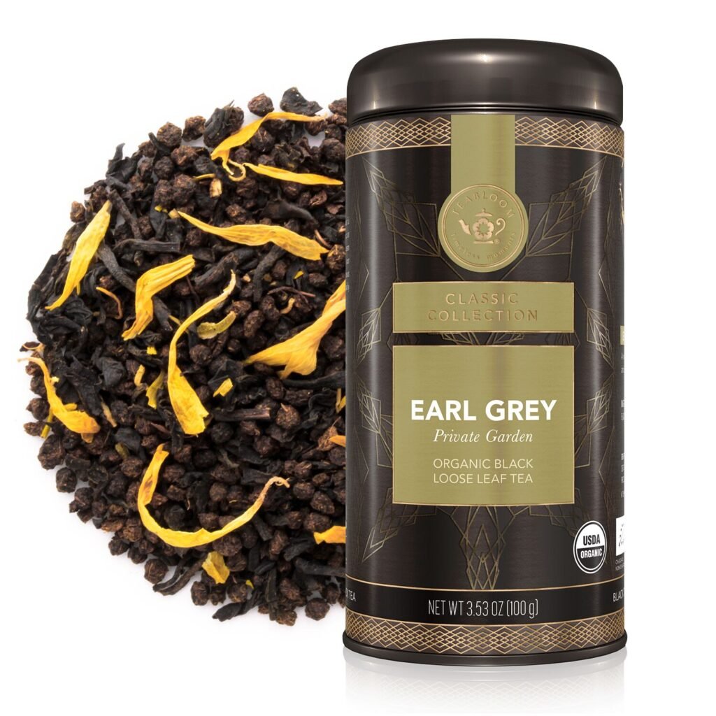 Teabloom’s Earl Grey Private Garden tea canister is an example of some of the best tea leaves.