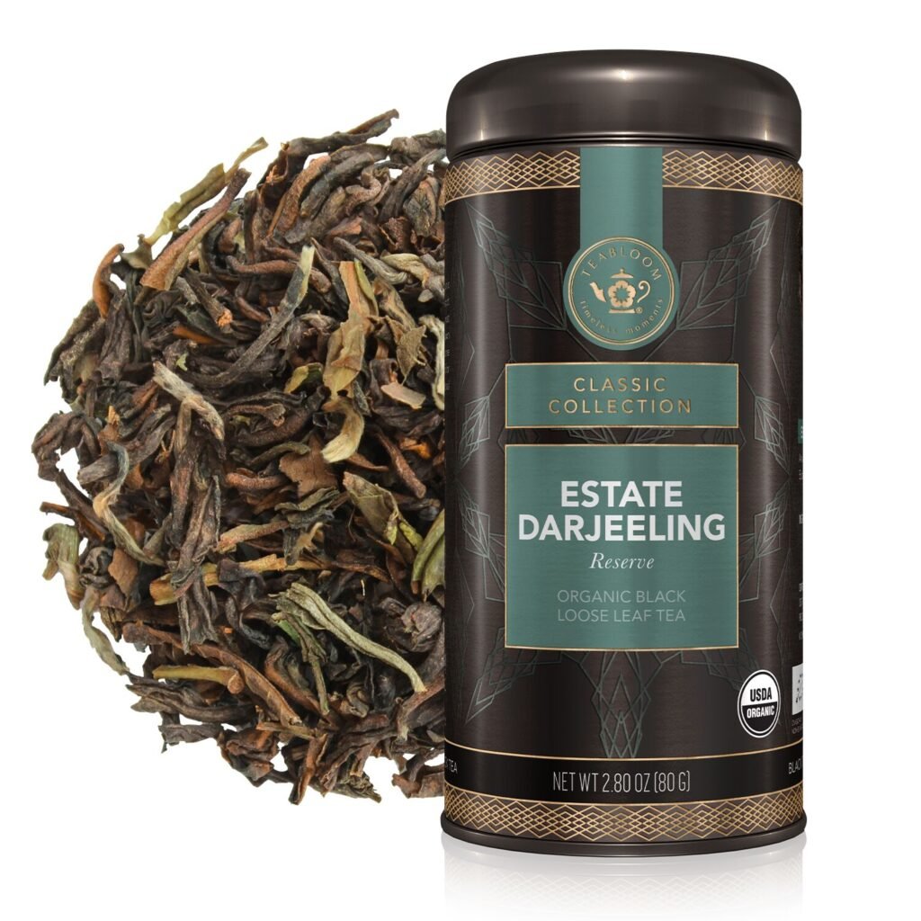Teabloom’s Estate Darjeeling Reserve tea canister is an example of some of the best tea leaves.