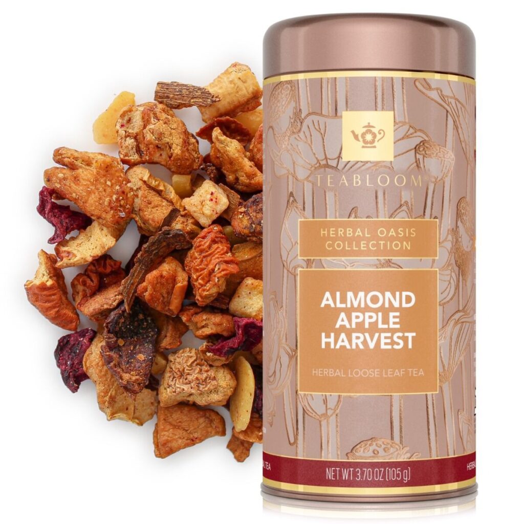 Teabloom’s Almond Apple Harvest winter tea canister