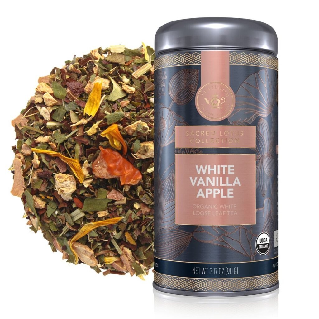 Teabloom’s White Vanilla Apple winter tea canister