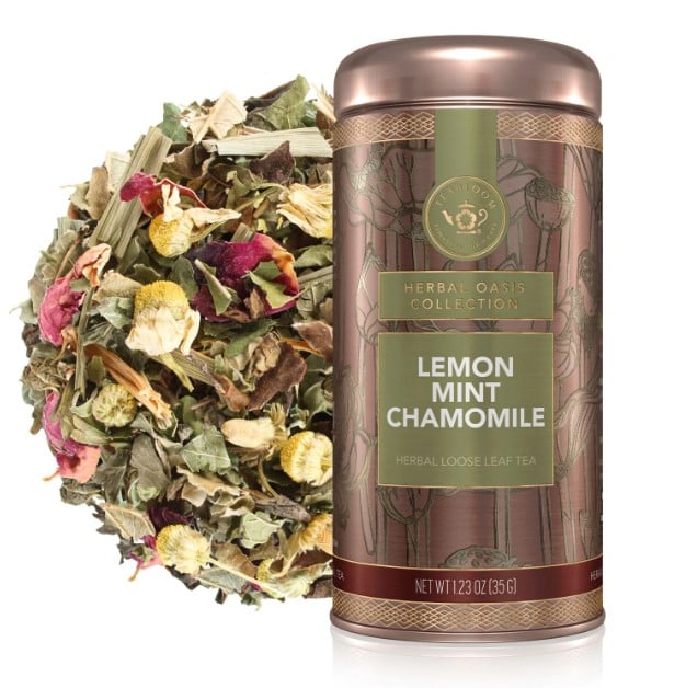 Teabloom’s Lemon Mint Chamomile immune-boosting tea canister