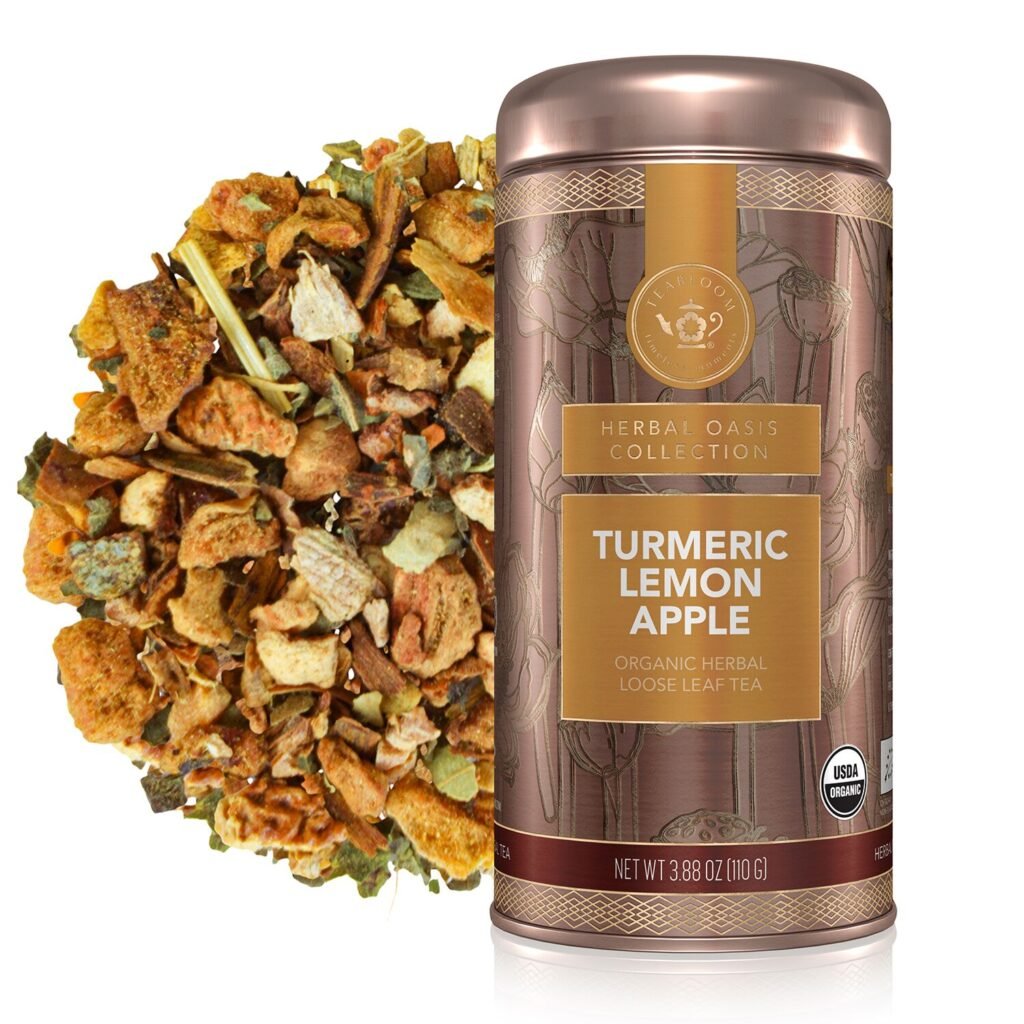 Teabloom’s Tumeric Lemon Apple immune-boosting tea canister