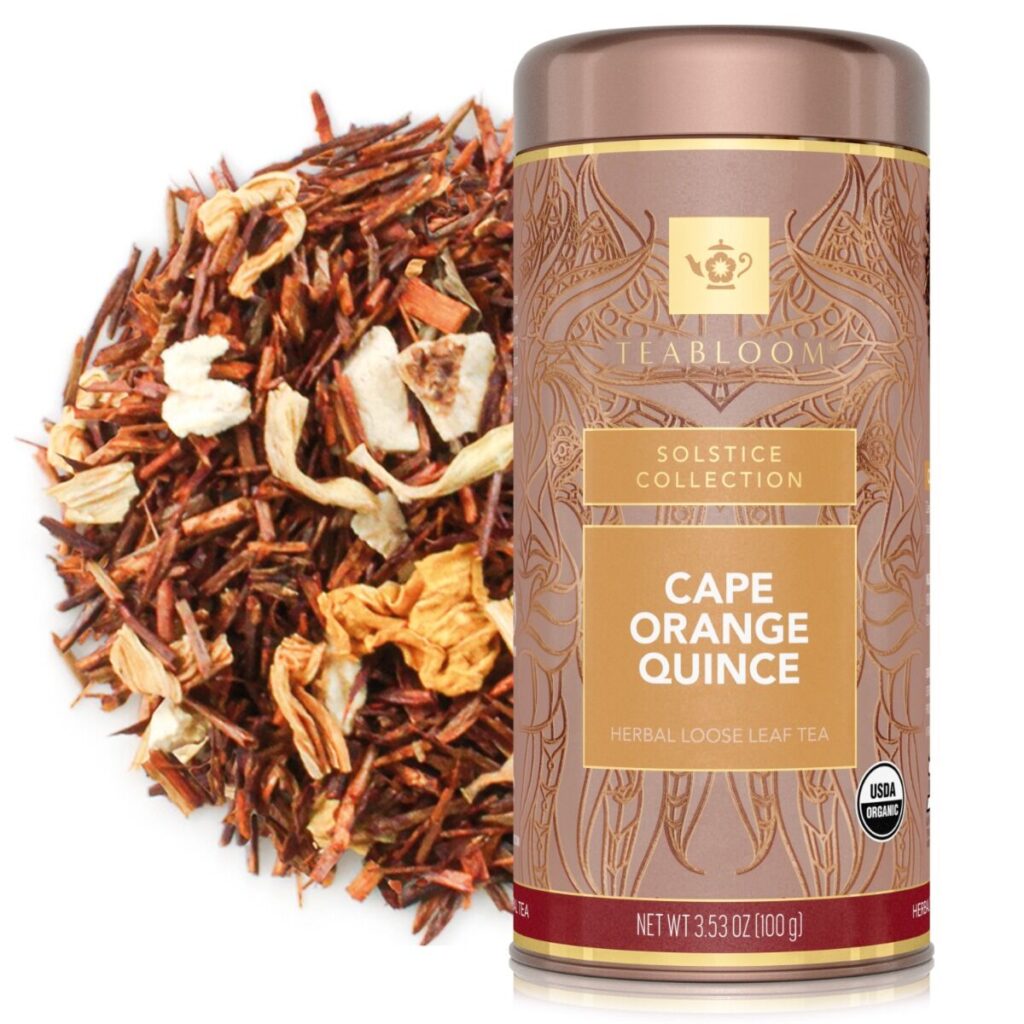 Cape Orange Quince loose-leaf tea canister as a Chinese Zodiac personality tea for the Year of the Snake.