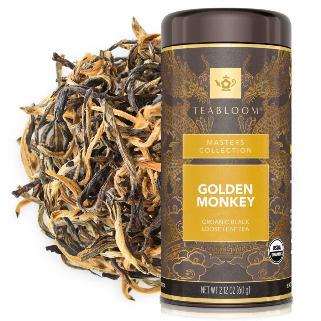 Golden Monkey loose-leaf tea canister as a Chinese Zodiac personality tea for the Year of the Monkey.