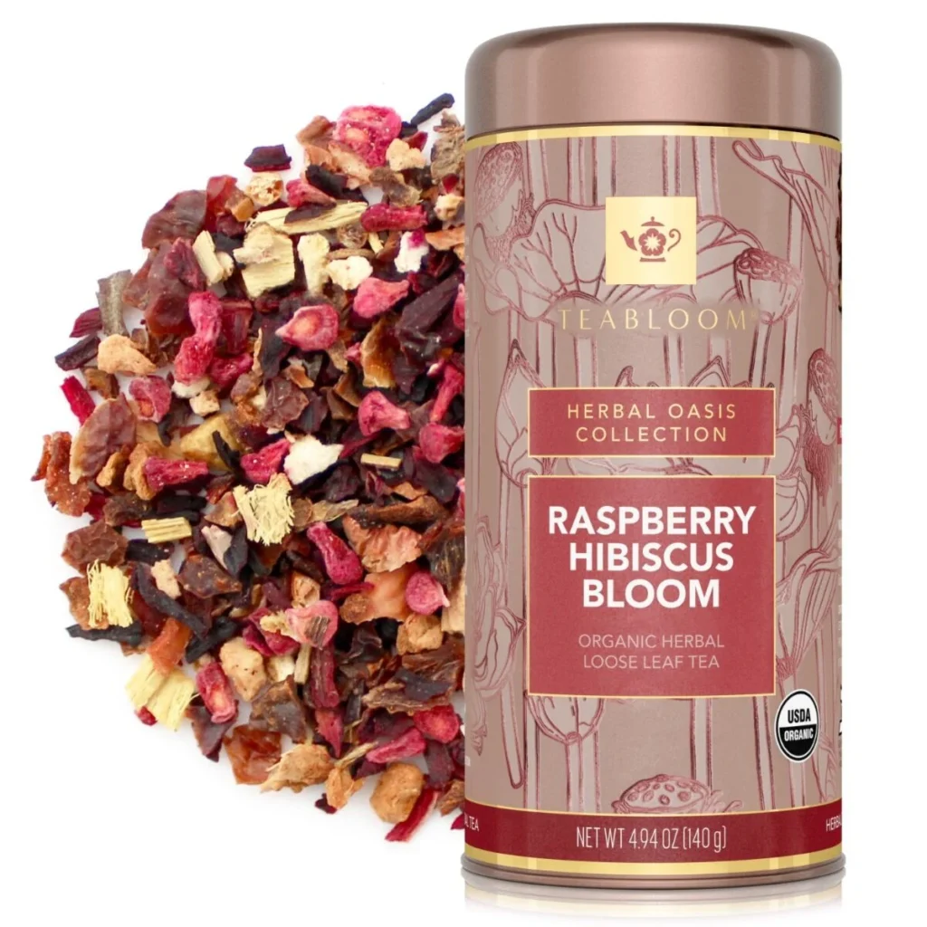 Raspberry Hibiscus Bloom loose-leaf tea canister as a Chinese Zodiac personality tea for the Year of the Dragon.