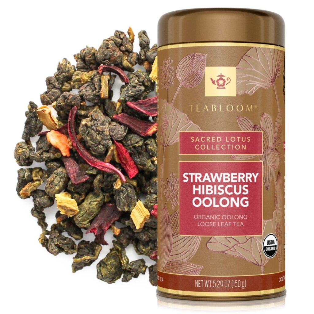 Strawberry Hibiscus Oolong loose-leaf tea canister as a Chinese Zodiac personality tea for the Year of the Horse.